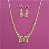 American Diamond Classic Necklace with 2 Tone Plating