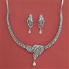 American Diamond Classic Necklace with Rhodium Plating 2 Tone Plating Carat Plating