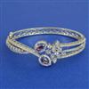 American Diamond Openable kada with Rhodium Plating