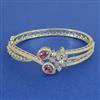 American Diamond Openable kada with Rhodium Plating