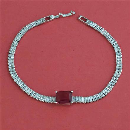 American Diamond Classic Bracelet with Rhodium Plating
