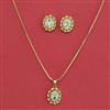 American Diamond Classic Pendant Set with Rhodium Plating Gold Plating