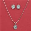 American Diamond Classic Pendant Set with Rhodium Plating Gold Plating