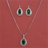 American Diamond Classic Pendant Set with Rhodium Plating