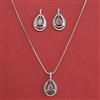 American Diamond Classic Pendant Set with Rhodium Plating