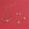 American Diamond Combo Pendant Set with Rhodium Plating Gold Plating