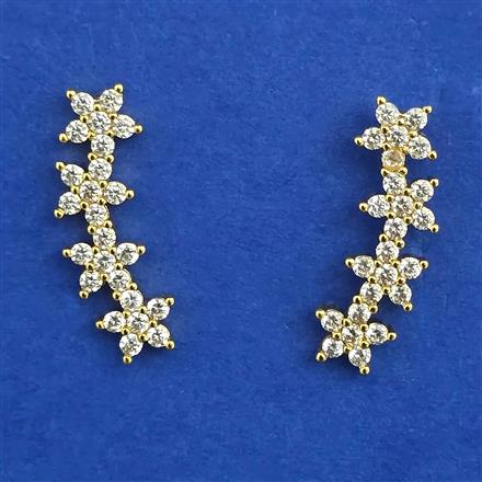 American Diamond Earcuff with Rhodium Plating Gold Plating