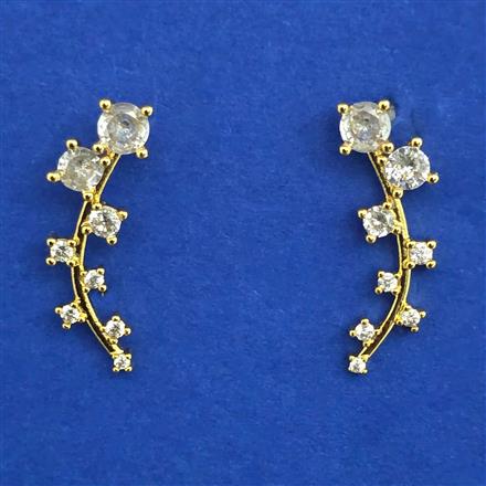 American Diamond Earcuff with Rhodium Plating Gold Plating
