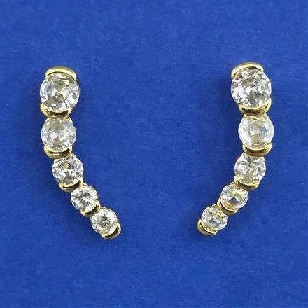 American Diamond Earcuff with Rhodium Plating Gold Plating
