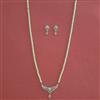 American Diamond Pearl Pendant Set with Carat Plating