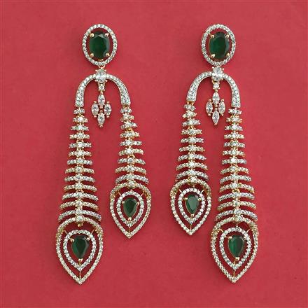 American Diamond Long Earring with Carat Plating