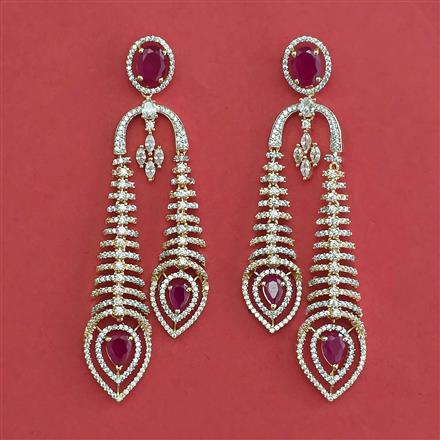 American Diamond Long Earring with Carat Plating