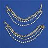 American Diamond Pearl Ear Chain with Rhodium Plating Carat Plating