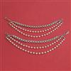 American Diamond Pearl Ear Chain with Rhodium Plating Carat Plating