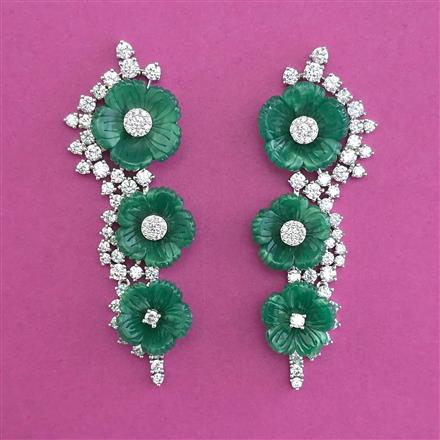 American Diamond Classic Earring with Rhodium Plating