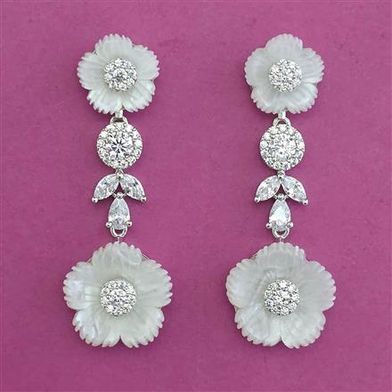 American Diamond Classic Earring with Rhodium Plating