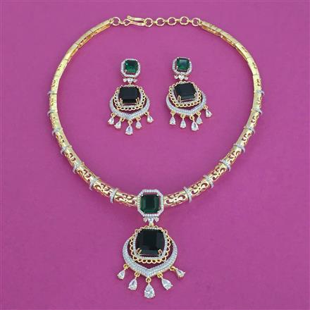 American Diamond Hasli Necklace with 2 Tone Plating