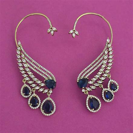 American Diamond Earcuff with Mehndi Plating