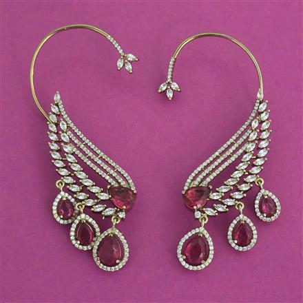American Diamond Earcuff with Mehndi Plating