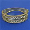 American Diamond Broad Kada with Rhodium Plating Mehndi Plating