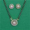 American Diamond Classic Mangalsutra with Rhodium Plating 2 Tone Plating