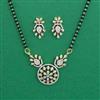 American Diamond Classic Mangalsutra with Rhodium Plating 2 Tone Plating