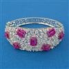 American Diamond Broad Kada with Rhodium Plating
