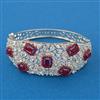 American Diamond Broad Kada with Rhodium Plating