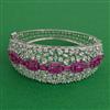 American Diamond Broad Kada with Rhodium Plating