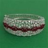 American Diamond Broad Kada with Rhodium Plating