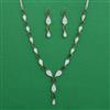 American Diamond Classic Necklace with Rhodium Plating