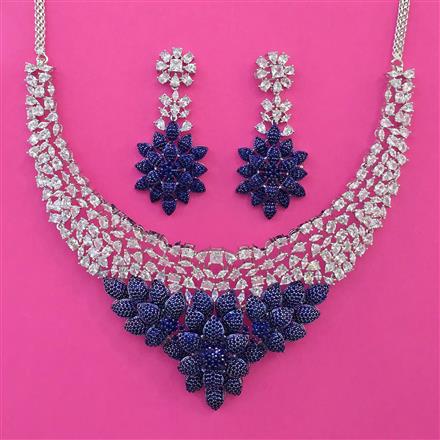 American Diamond Classic Necklace with Rhodium Plating