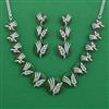 American Diamond Classic Necklace with Rhodium Plating