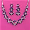 American Diamond Classic Necklace with Rhodium Plating