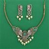 American Diamond Classic Necklace with Mehndi Plating
