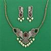 American Diamond Classic Necklace with Mehndi Plating