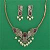 American Diamond Classic Necklace with Mehndi Plating