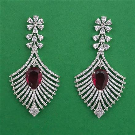 American Diamond Classic Earring with Rhodium Plating