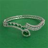 American Diamond Openable kada with Rhodium Plating
