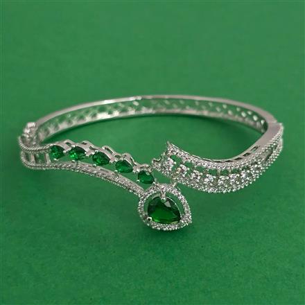American Diamond Openable kada with Rhodium Plating