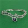 American Diamond Openable kada with Rhodium Plating