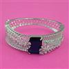 American Diamond Broad Kada with Rhodium Plating