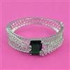 American Diamond Broad Kada with Rhodium Plating