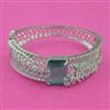 American Diamond Broad Kada with Rhodium Plating