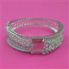 American Diamond Broad Kada with Rhodium Plating