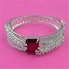 American Diamond Broad Kada with Rhodium Plating