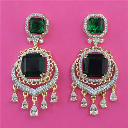 American Diamond Classic Earring with 2 Tone Plating