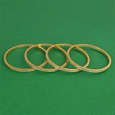 American Diamond 4 Pc Classic Bangles with Gold Plating