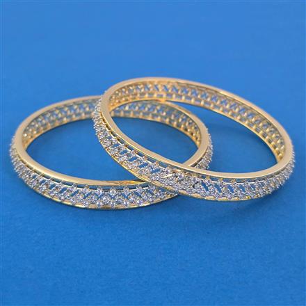 American Diamond Classic Bangles with 2 Tone Plating
