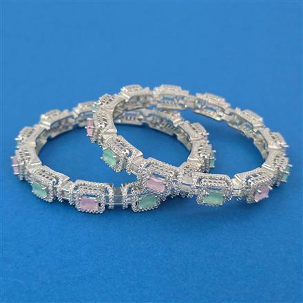 American Diamond Classic Bangles with Rhodium Plating